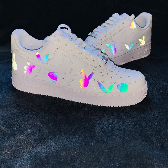 Custom rainbow reflective bunny Af1 - Picture 4 of 4